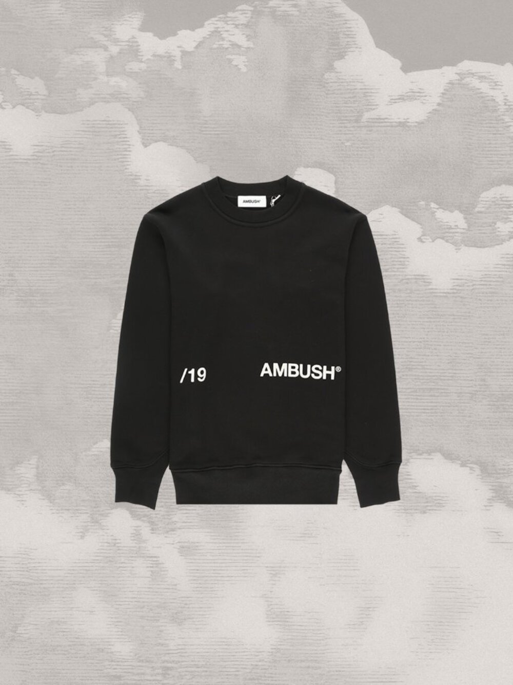 AMBUSH Crewneck Sweatshirt Size 1, XS Spellout Black Cotton Sweater(